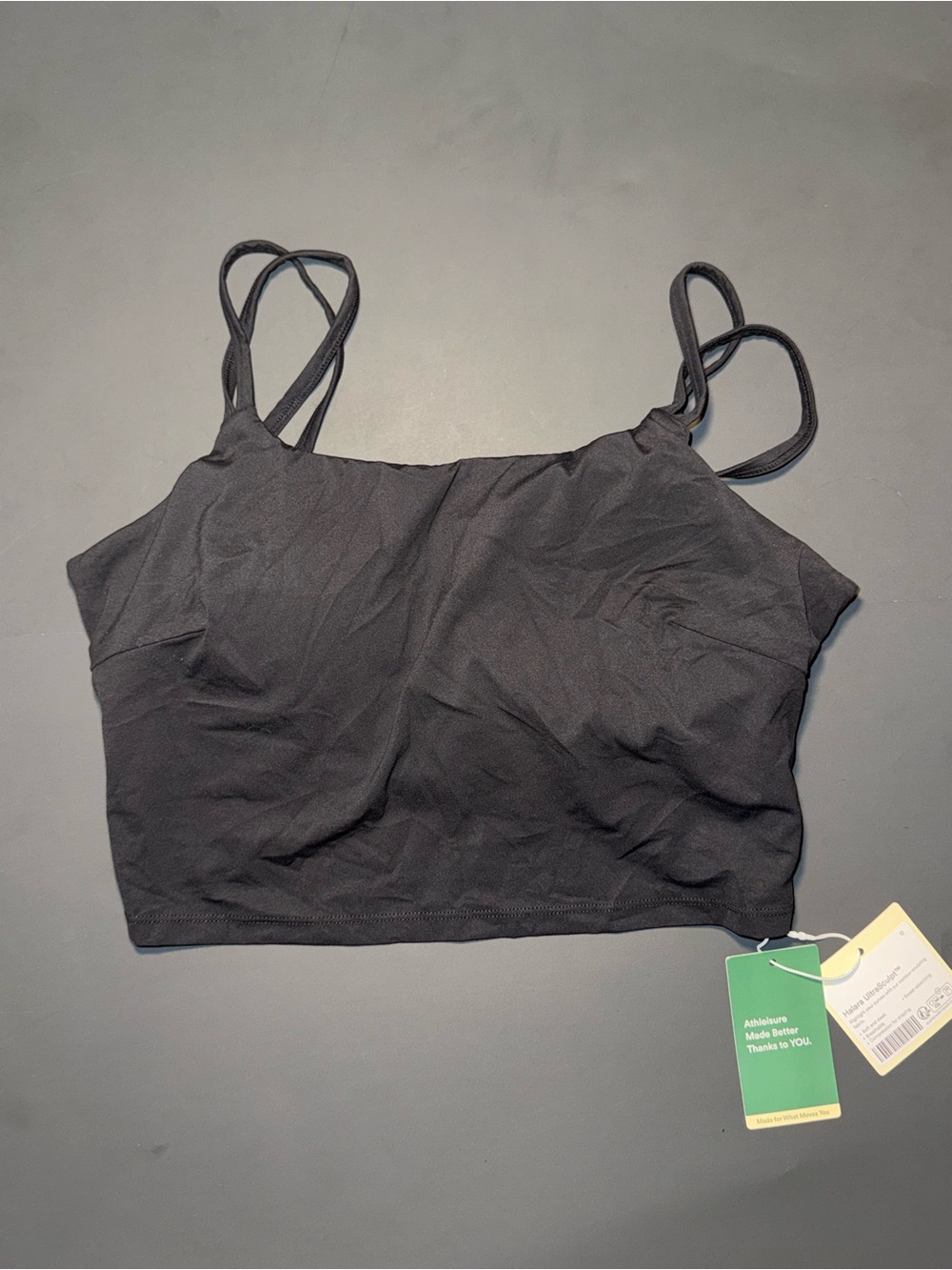 HALARA Black Double-Strap Crop Bralette